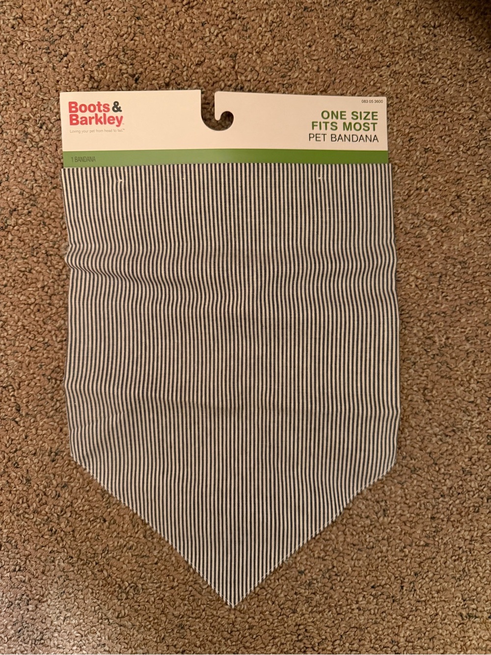 Boots & Barkley Navy & White Pinstripe Pet Bandana